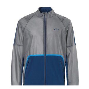Oakley Mens Targetline Waterproof Full Zip Shell Rain Jacket Golf Blue NEW XL
